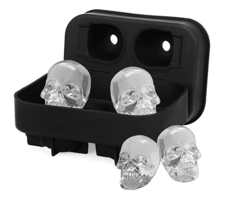 La glace de silicone de FDA de plateau de glaçon de style de mode moule le moule de glace de crâne