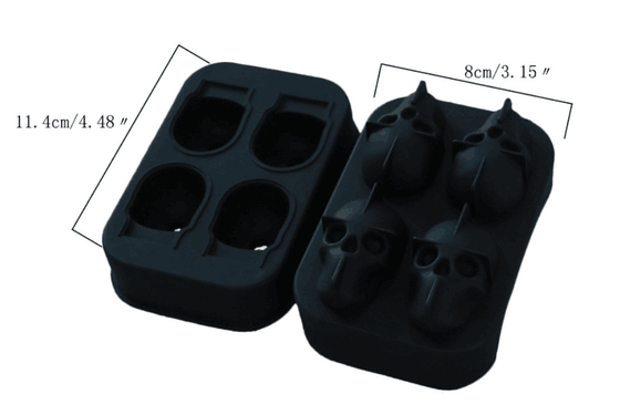 La glace de silicone de FDA de plateau de glaçon de style de mode moule le moule de glace de crâne