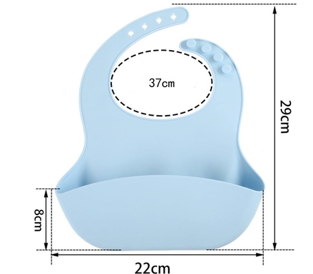 Bavoirs réglables de bébé de silicone, bavoirs de alimentation BPA d'enfant en bas âge librement avec des trous de crochet
