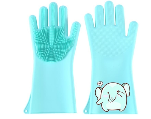 Gants de main de silicone de nettoyage, silicone faisant cuire des gants imperméables pour la blanchisserie