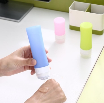 Bouteille d'emballage de voyage de silicone de 1 once, conteneurs de voyage de silicone mélangeant la couleur