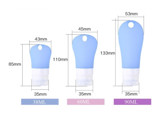 Bouteille libre mignonne vide d'emballage de voyage de silicone de Bpa avec le trou de crochet