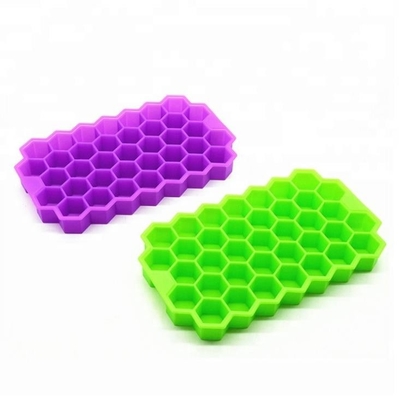 Couleur verte de Mini Ice Cube Tray Yellow de silicone de nid d'abeilles d'hexagone