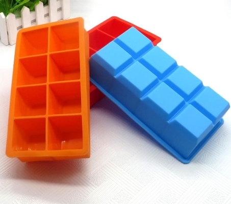 La glace carrée Tray Molds, glace de silicone de nouveauté moule la cavité 8 empilable