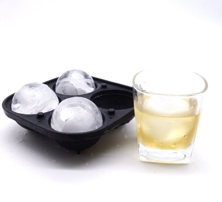 La boule de glace de silicone de cavité du whiskey 4 moule les biens faciles de libération avec l'entonnoir