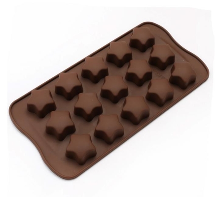 Le chocolat en forme d'étoile flexible de silicone moule l'économie de l'espace 21*10.7*1.5cm