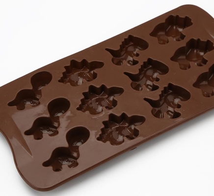 Le chocolat de silicone de vacances de dinosaure moule la couleur de Brown non néfaste