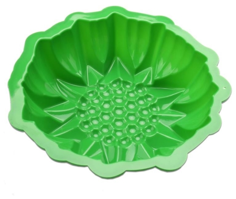 Revêtements DIY tridimensionnel de petit gâteau de silicone de Bakeware couleur verte de 8 pouces