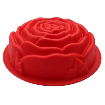 La cuisson de grande taille de silicone moule la couleur adaptée aux besoins du client par fleur de Rose