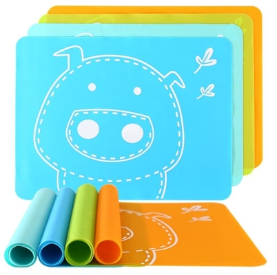 Le silicone d'image de bande dessinée badine la nourriture résistante à la chaleur colorée multi de produit placée