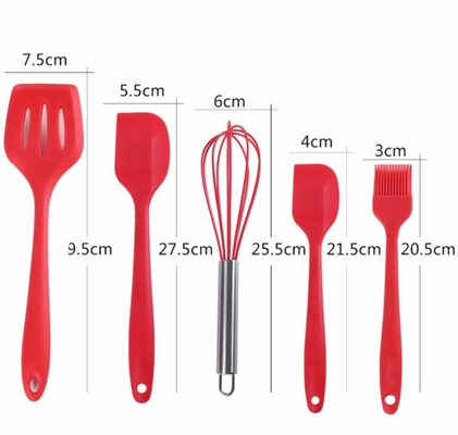 Trousses d'outils de Kithen de silicone de catégorie comestible avec 5 outils différents de silicone