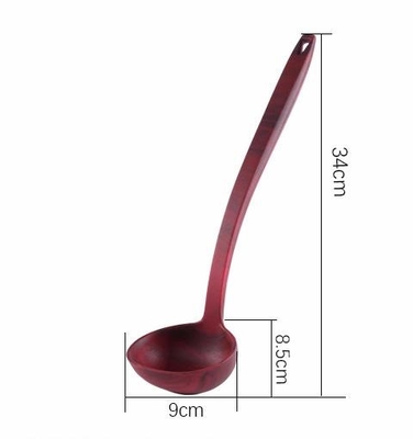 Longs outils de cuisine de cuillère de soupe à silicone de catégorie comestible de poignée de surface en bois de grain
