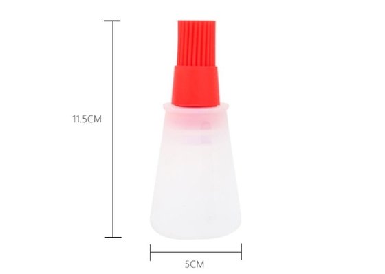 Le BBQ de catégorie comestible usine la bouteille blanche d'huile de silicone avec la brosse colorée