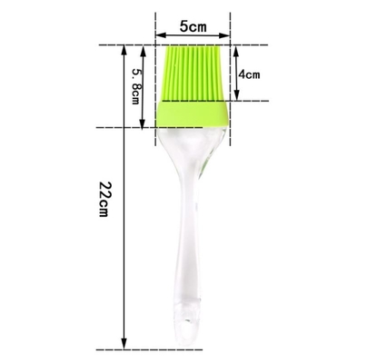 Outil en plastique transparent de brosse de cuisson de silicone de catégorie comestible de poignée de taille de XL