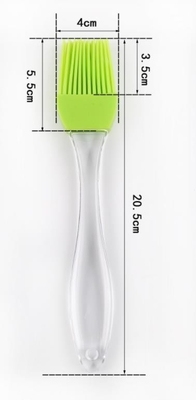 Brosse en plastique transparente de grande taille de cuisson de silicone de catégorie comestible de poignée