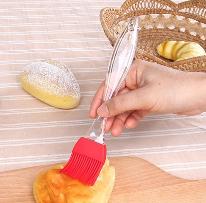 Brosse en plastique transparente de grande taille de cuisson de silicone de catégorie comestible de poignée