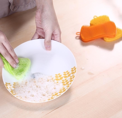 Brosse de lavage de silicone de catégorie comestible de forme de savon pour les plats et le fruit de nettoyage