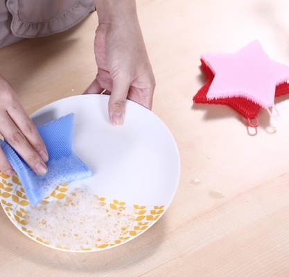 Forme d'étoile de brosse de lavage de silicone de catégorie comestible pour les plats et le fruit de nettoyage