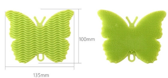 Brosse de lavage de silicone de catégorie comestible de forme de papillon pour les plats et le fruit de nettoyage