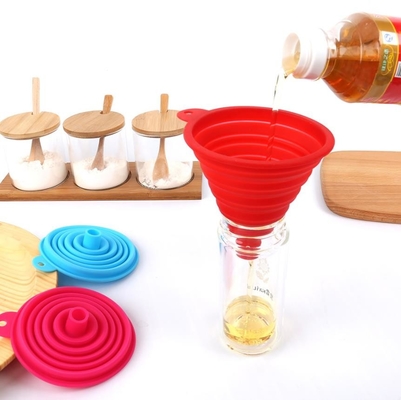 Outils pliables de grande taille de cuisine d'entonnoir de silicone de catégorie comestible de styles