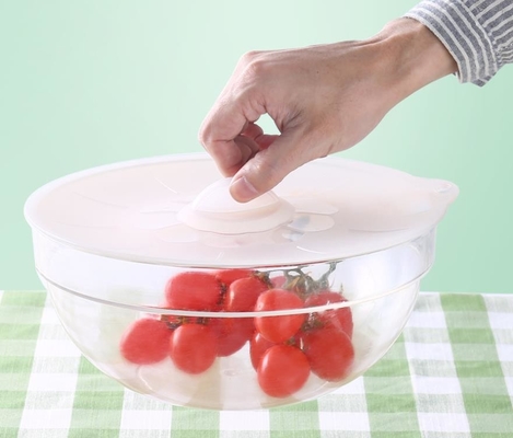 Grand couvercle standard de couverture de cuvette de conservation des aliments de silicone de catégorie comestible de tailles