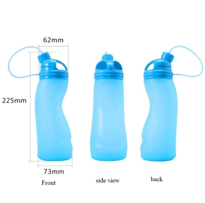 BPA libèrent les bouteilles d'eau se pliantes 500ML de silicone de sports en plein air de catégorie comestible