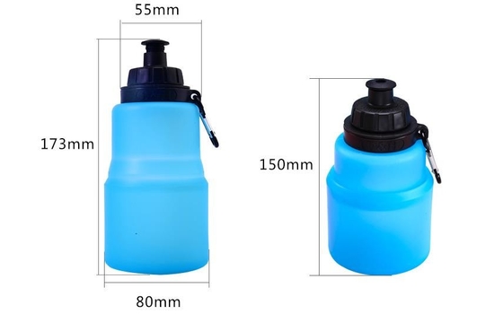 le sport pliant du silicone 480ML met la catégorie en bouteille comestible BPA libre avec le logo fait sur commande