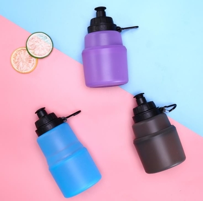 le sport pliant du silicone 480ML met la catégorie en bouteille comestible BPA libre avec le logo fait sur commande