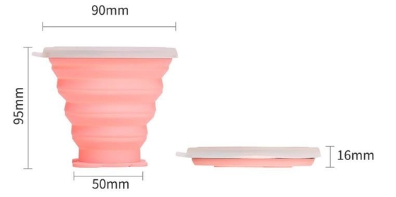 BPA libèrent la tasse pliante de sport de silicone de catégorie comestible avec la longue lanière