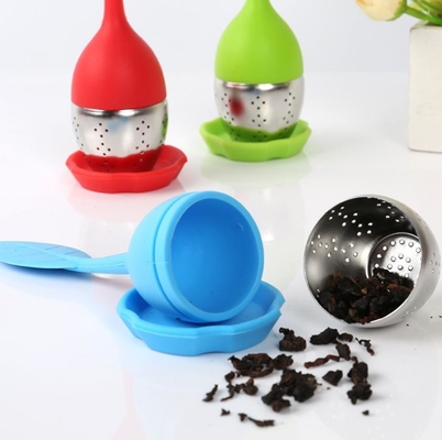 Silicone mignon de FDA de forme de feuille d'infuser de thé de silicone d'infuser libre de thé de BAP