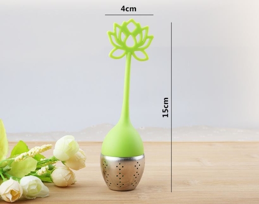 Tamis de thé de silicone de catégorie comestible de forme de fleur de Lotus avec le logo d'impression