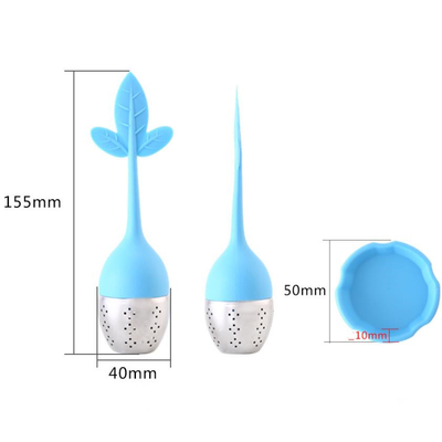 Le sachet à thé sûr de silicone de catégorie comestible de forme de feuille trois avec le plat BPA libèrent