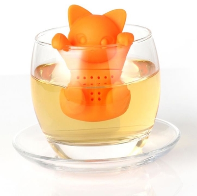 Le chat orange a formé les tamis sûrs taux de dilution de thé de silicone de catégorie comestible libres