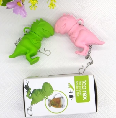 Le dinosaure a formé le sachet à thé libre de silicone de la conception BPA FDA avec le paquet de boîte