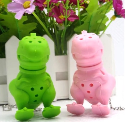 Le dinosaure a formé le sachet à thé libre de silicone de la conception BPA FDA avec le paquet de boîte