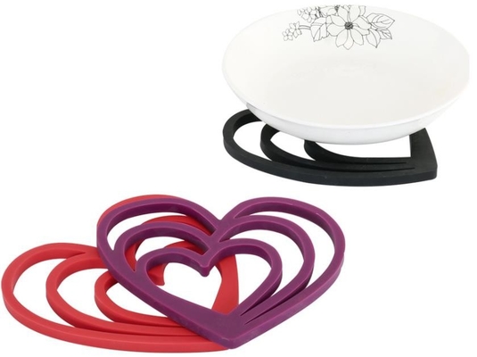 Silicone de forme de coeur mangeant les ustensiles 15.5*16cm environnemental 66g