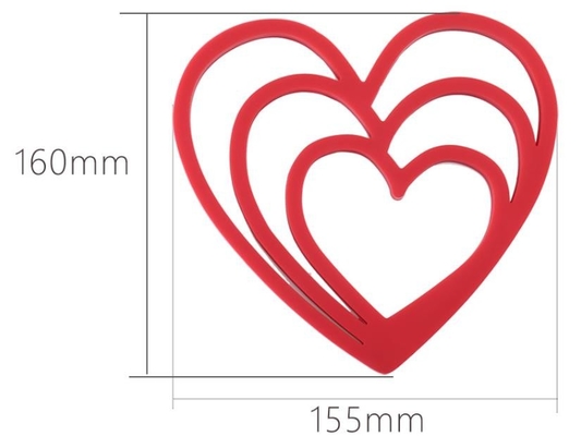 Silicone de forme de coeur mangeant les ustensiles 15.5*16cm environnemental 66g