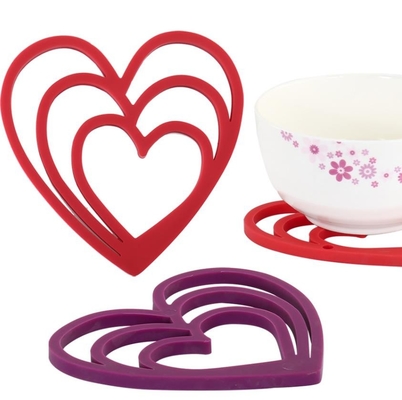 Silicone de forme de coeur mangeant les ustensiles 15.5*16cm environnemental 66g