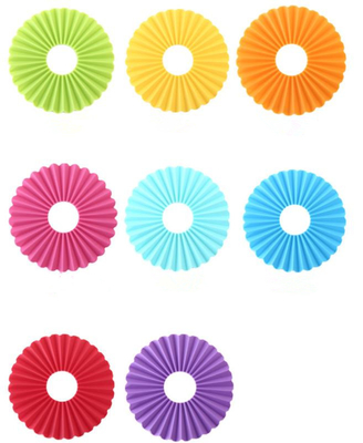 Outils ondulés de cuisine de silicone, silicone rond Placemats non glissant