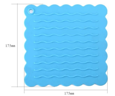 Les outils de cuisine de silicone de Placemat de gourmet ont gravé le modèle en refief de vague de l'eau
