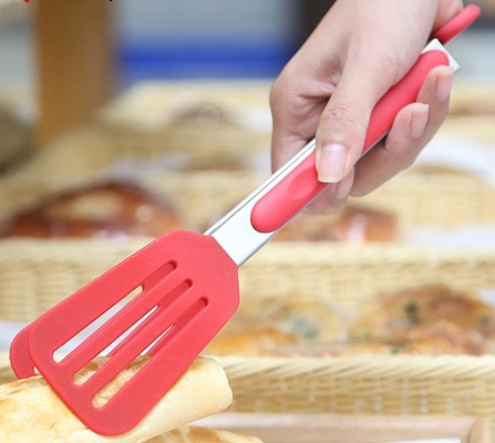 Pinces imprimables encochées de spatule de logo fait sur commande d'articles de cuisine de silicone de Turner