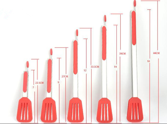 Pinces imprimables encochées de spatule de logo fait sur commande d'articles de cuisine de silicone de Turner