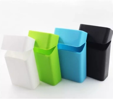 Caisse faite sur commande de silicone de fantaisie de boîte de cigarette de silicone de couverture de paquet de cigarette d'impression
