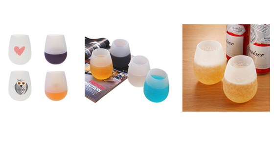 Tasse colorée réutilisable incassable de vin de silicium, verres de vin de silicone de café