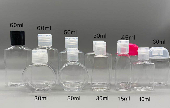Bouteilles vides d'animal familier d'expédition rapide, mini bouteilles d'aseptisant de main pour 15~60ML