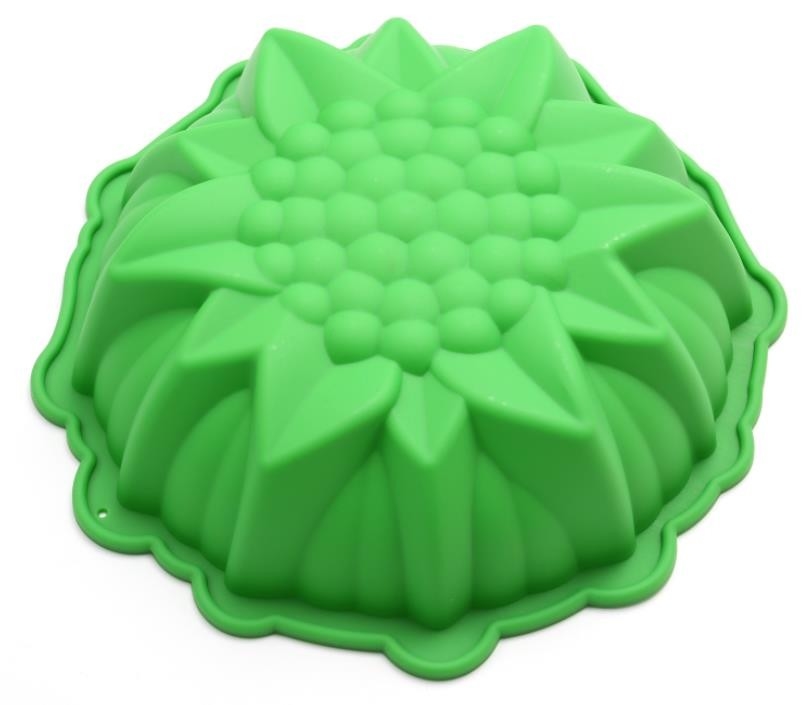 Revêtements DIY tridimensionnel de petit gâteau de silicone de Bakeware couleur verte de 8 pouces