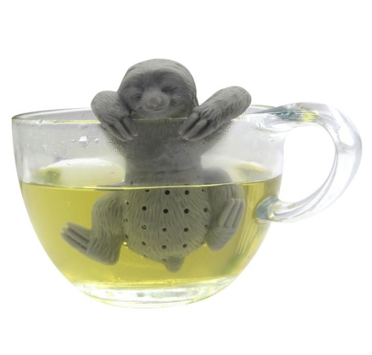 La paresse animale a formé l'infuser gris BPA de thé de silicone de catégorie comestible de couleur libre